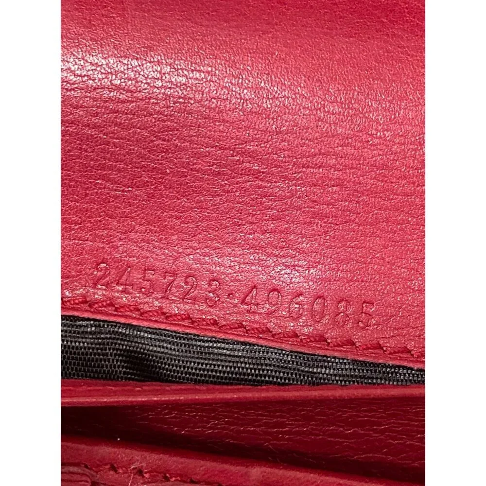 Gucci GG Monogram Lovely Heart Continental Bifold Wallet with Chain Strap - Picture 8 of 11